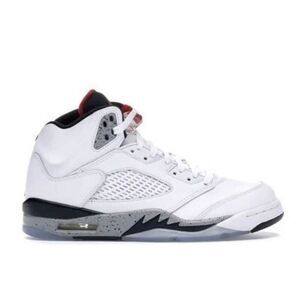 Nike Air Jordan 5 Retro "White Cement" Sneakers Size 8